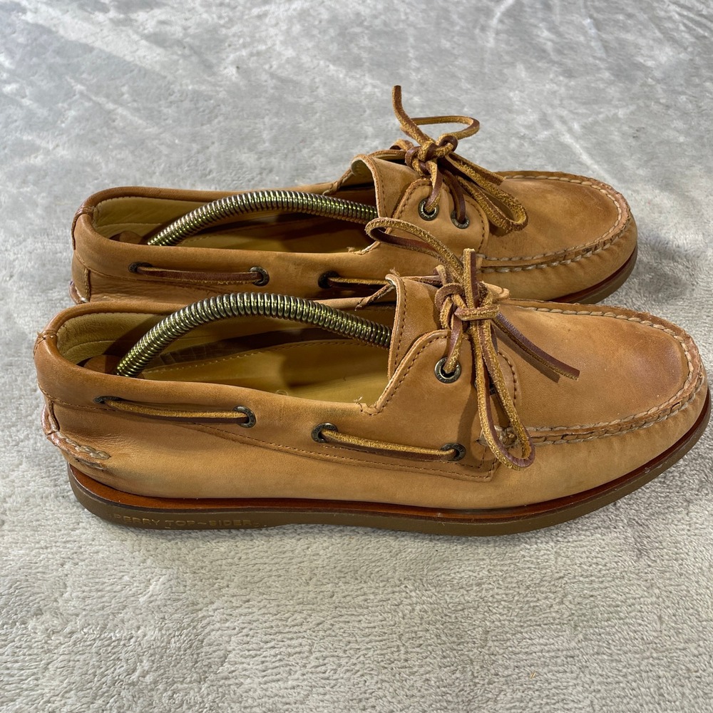 Sperry Gold Cup Boat Shoes Loafers Mens 10 Tan Authentic Original Leather